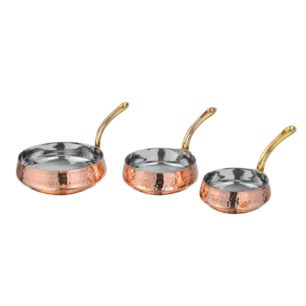 Copper Belly Pan Brass Handle